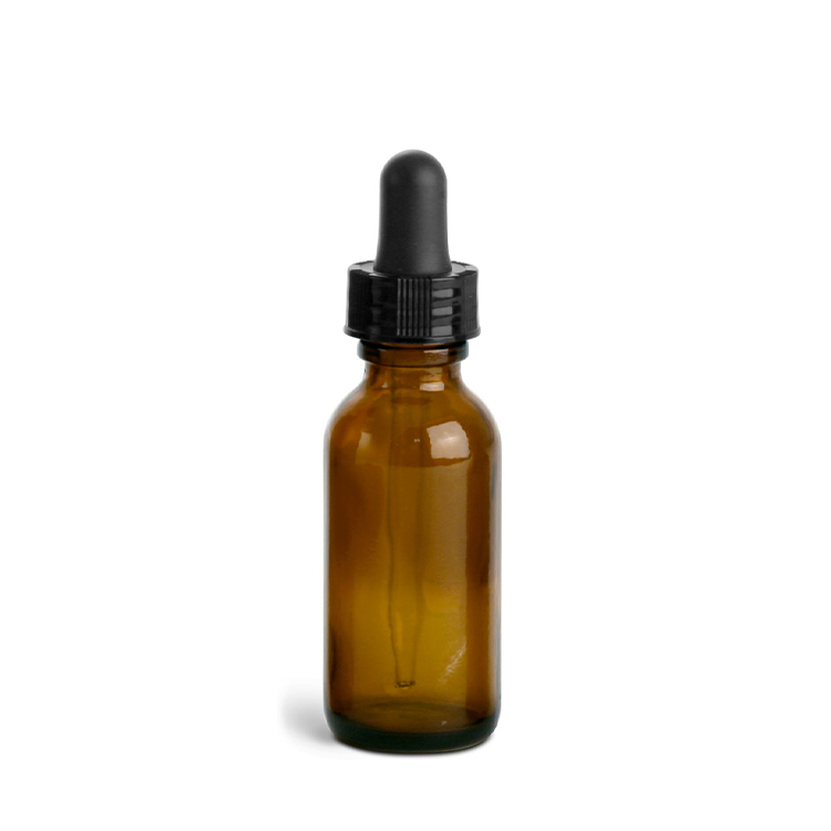 2OZ 60ml Boston amber glass dropper bottle with children's security cover