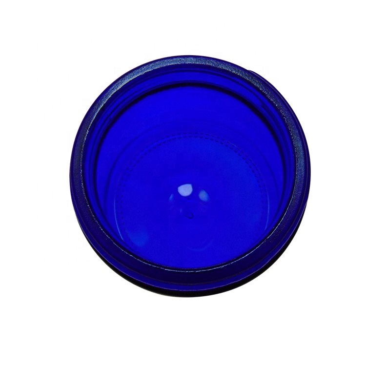 2OZ Blue Frasco de Vidrio Round Storage Cream Jar with Lid