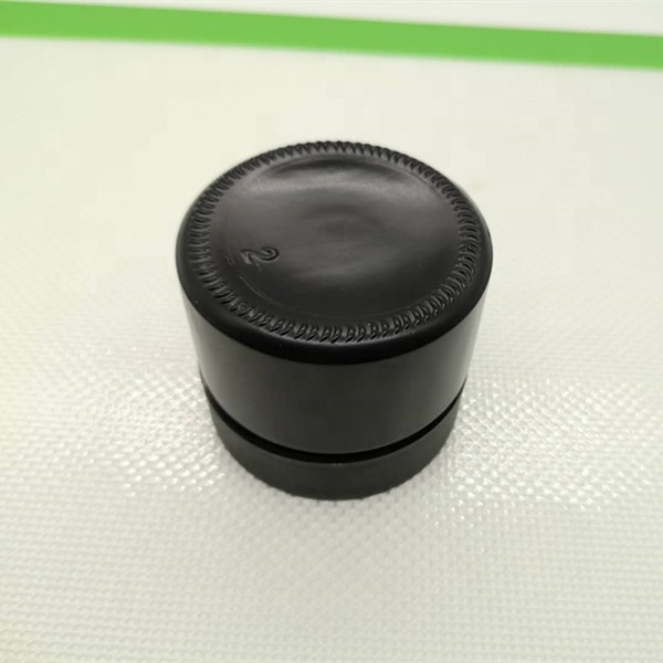 2OZ CHILD RESISTANT GLASS JARS WITH BLACK CAPS - 3.5 GRAMS SMOOTH TOP