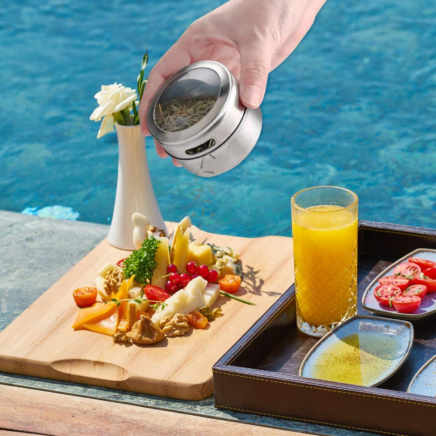 2PCS Magnetic Spice Tins Jars with Window Top and Sift-Pour Storage Spice Containers Free Iron Sheet for Ceramic Tiles