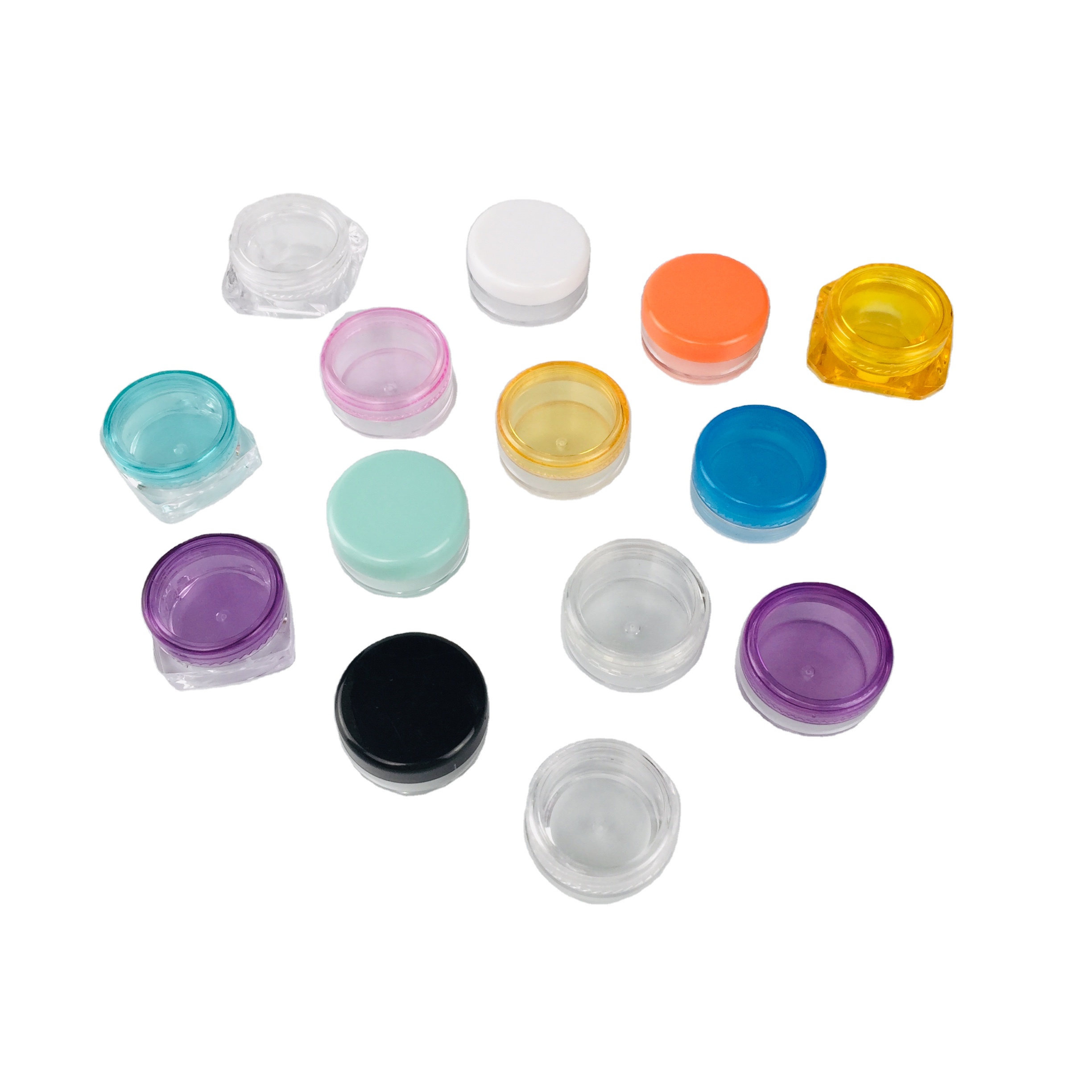 2g 3g 5g 10g 15g 20g 30g PS Transparent Clear Plastic Cosmetic Jars Empty Sample Container for Eye Cream, Eye Shadow