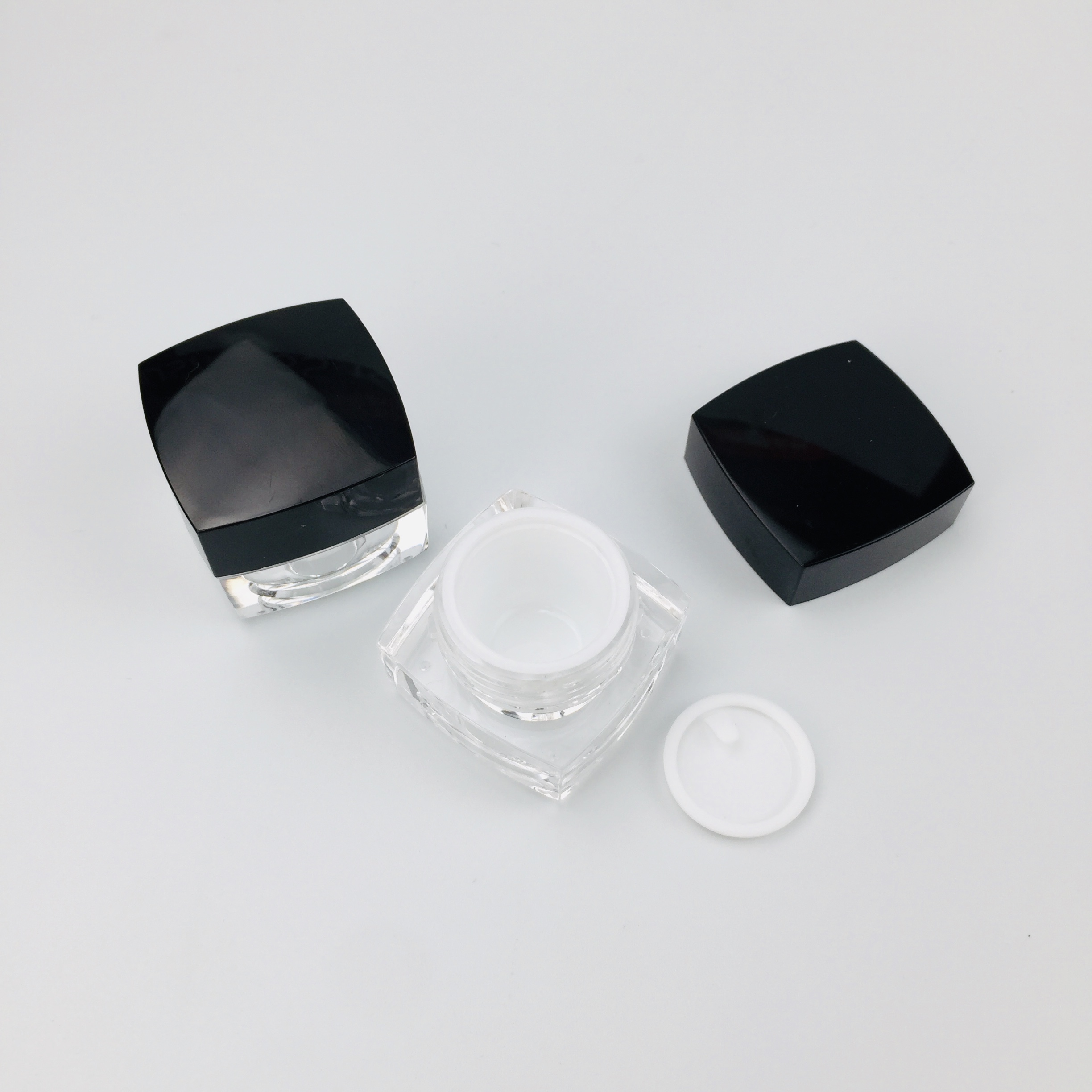 2g 3g 5g 10g 15g 20g 30g PS Transparent Clear Plastic Cosmetic Jars Empty Sample Container for Eye Cream, Eye Shadow