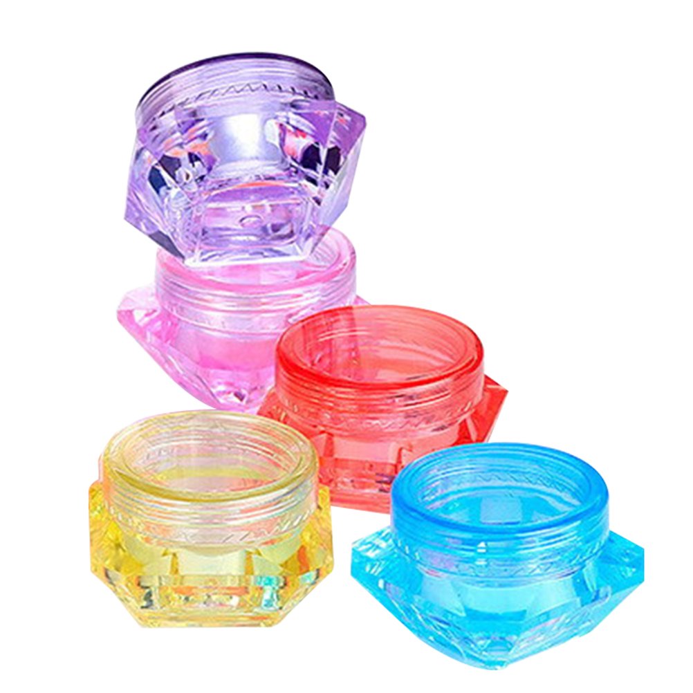 2g 3g 5g Cosmetic Sample Empty Container Plastic Clear Cosmetic Pot Jars with Lids Diamond-shape