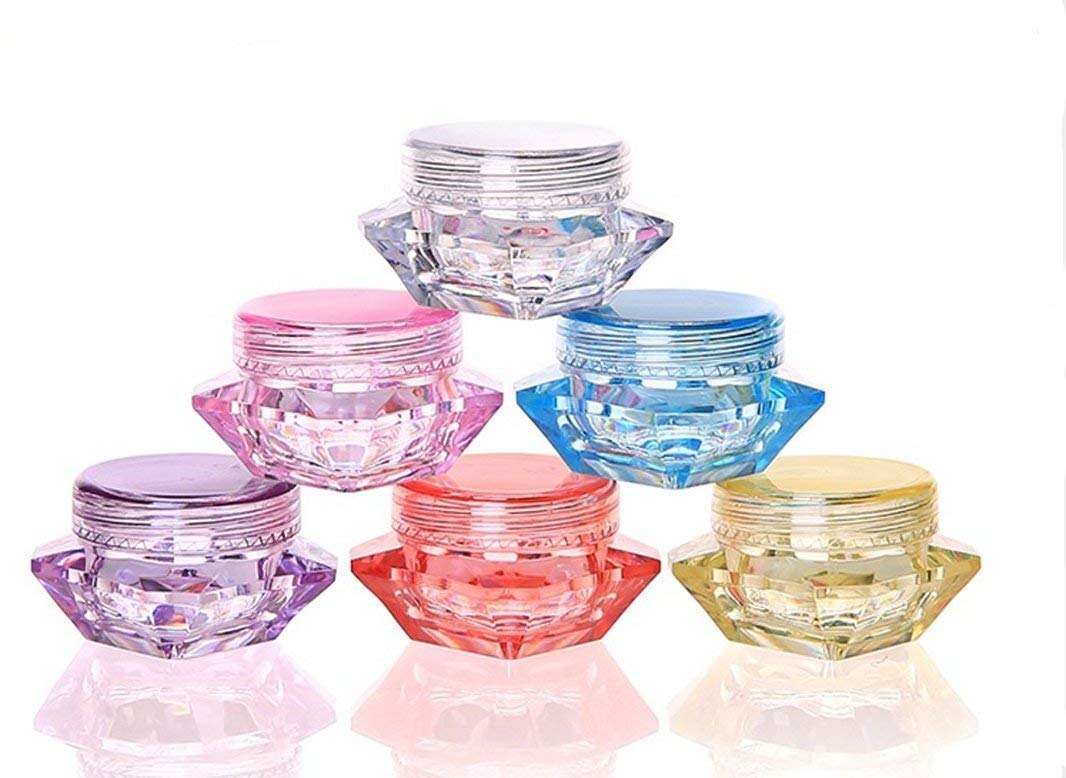 2g 3g 5g Cosmetic Sample Empty Container Plastic Clear Cosmetic Pot Jars with Lids Diamond-shape