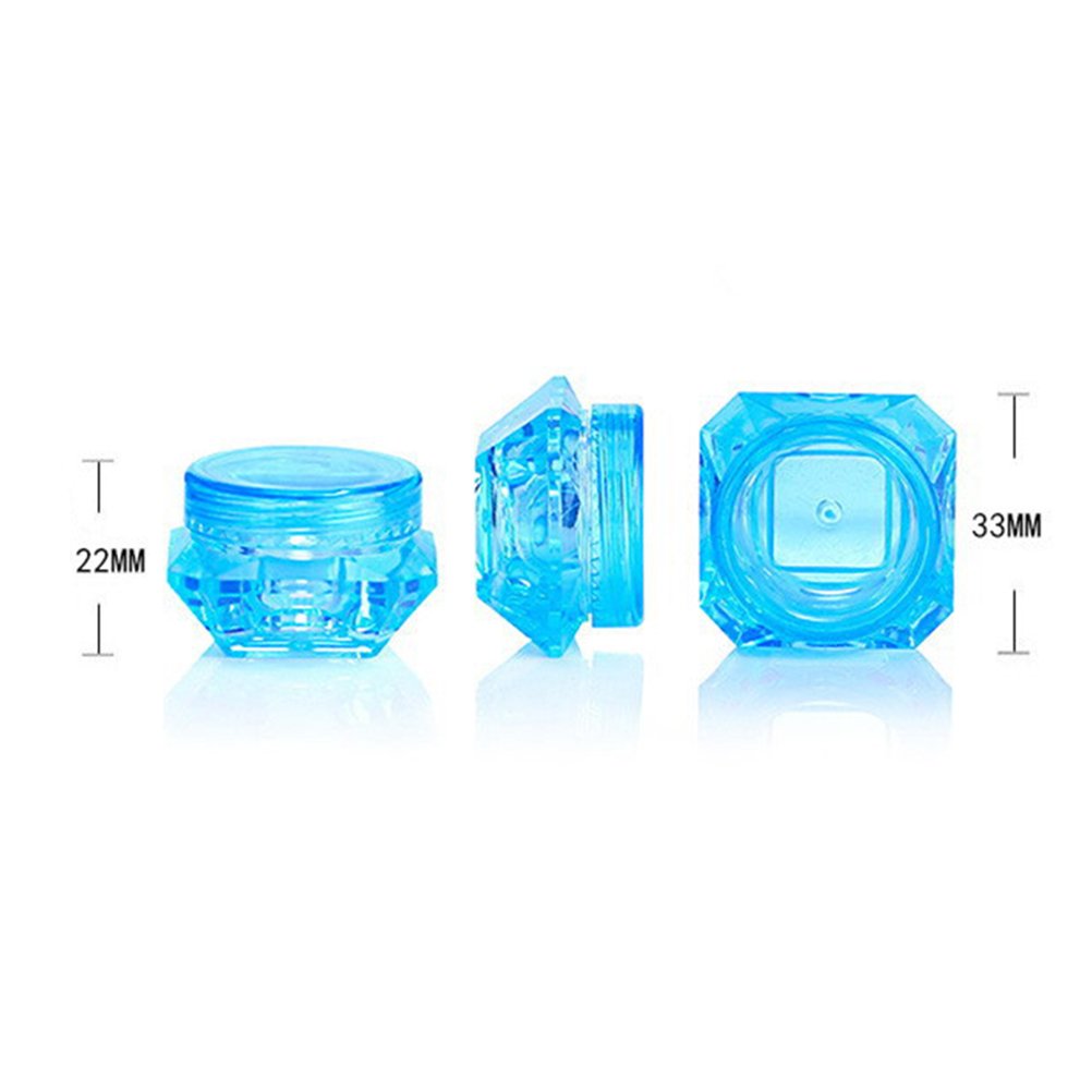 2g 3g 5g Cosmetic Sample Empty Container Plastic Clear Cosmetic Pot Jars with Lids Diamond-shape