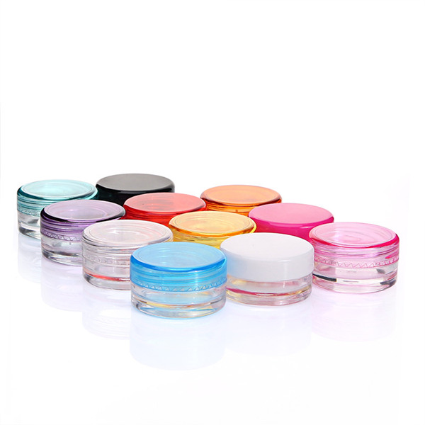 2g colorful Plastic PS travel cream jar,Small eye shadow jar, eye cream container