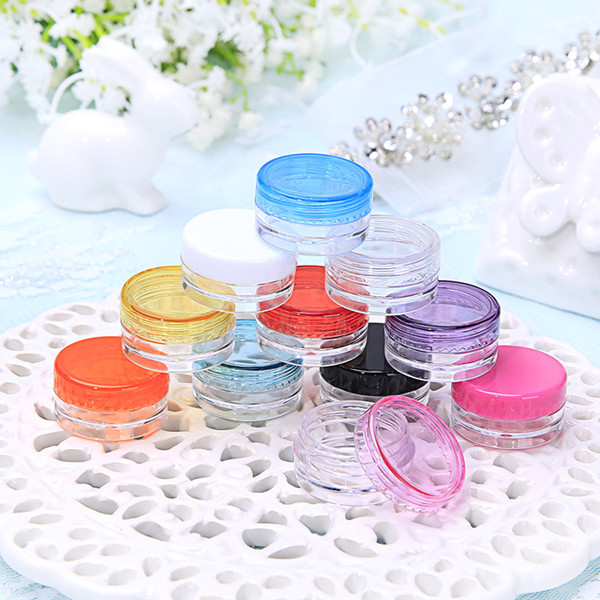 2g colorful Plastic PS travel cream jar,Small eye shadow jar, eye cream container
