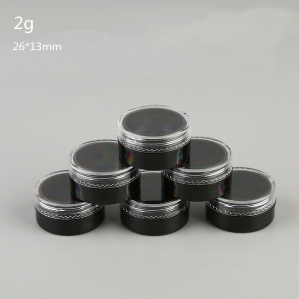 2g round black Plastic PS cream  jar, eye shadow jar eye cream jar