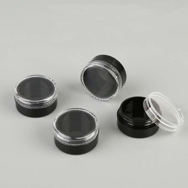2g round black Plastic PS cream jar, eye shadow jar eye cream jar