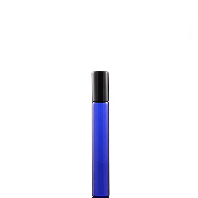 2ml 3ml 5ml 10ml 12ml small blue glass roll on bottle with black cap for essential oil fragrance sampler collection