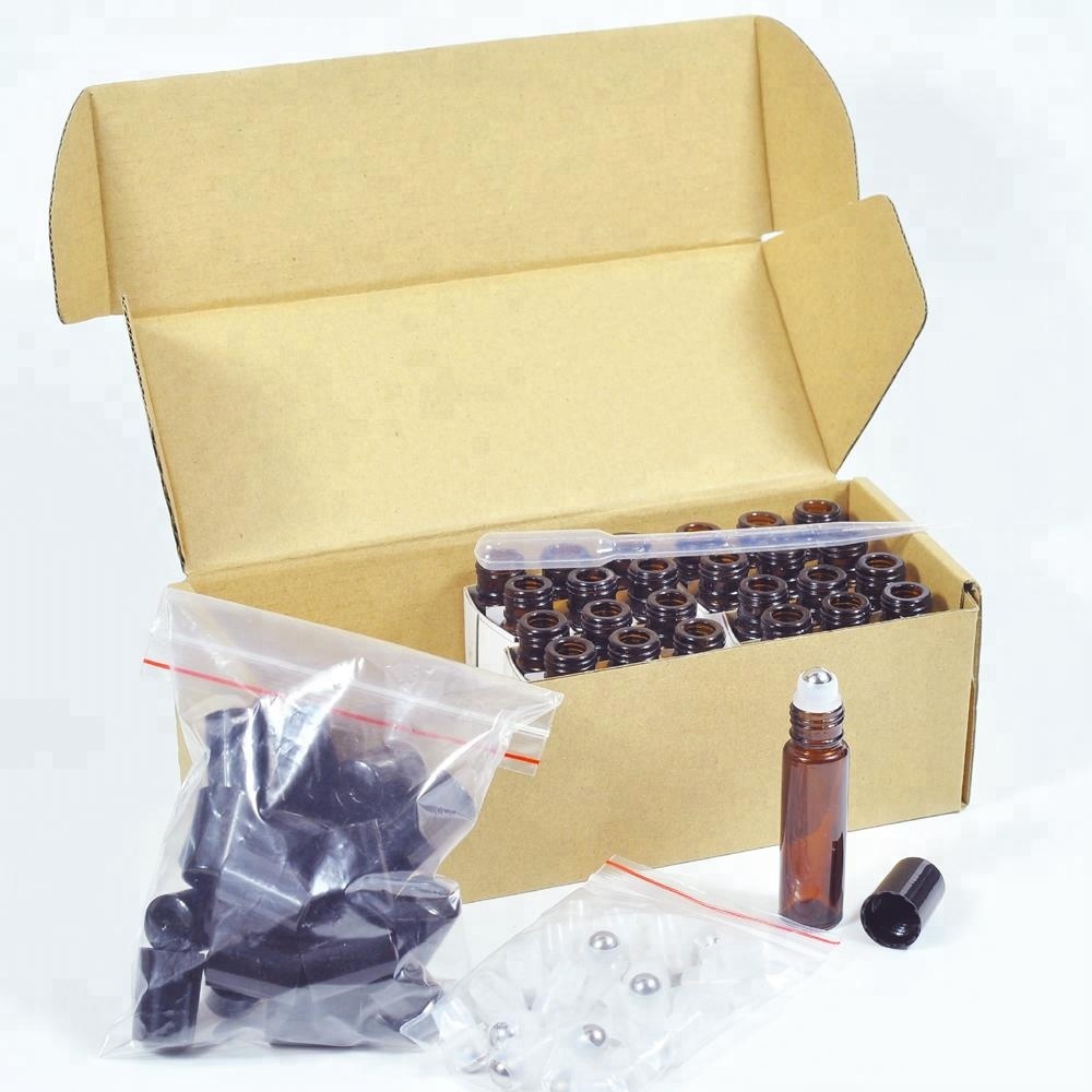 2ml 3ml 5ml 10ml Amber Glass Bottle Botellas For Perfume Essential Oils Cosmetic Jars Empty Roller Bal On Bottles