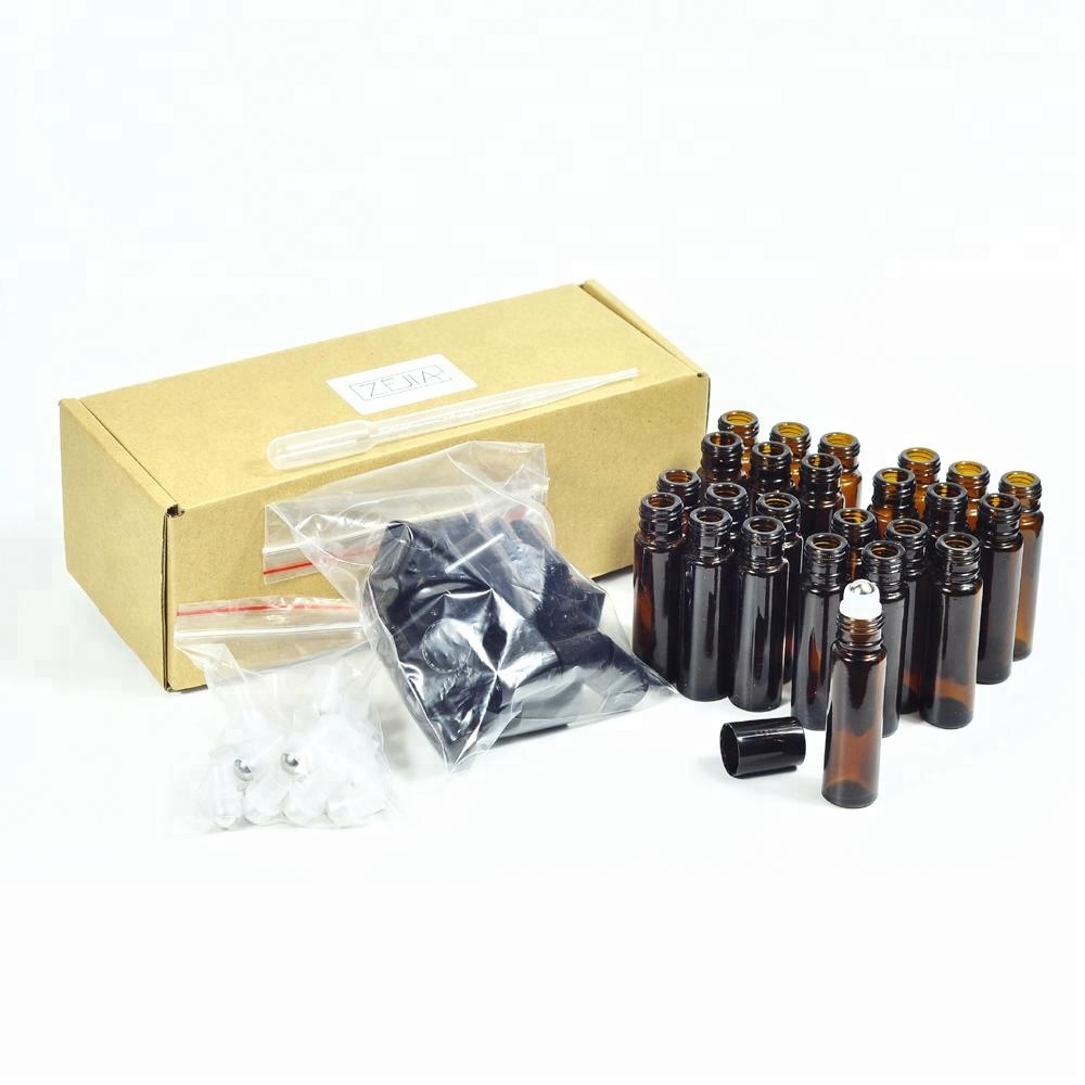 2ml 3ml 5ml 10ml Amber Glass Bottle Botellas For Perfume Essential Oils Cosmetic Jars Empty Roller Bal On Bottles