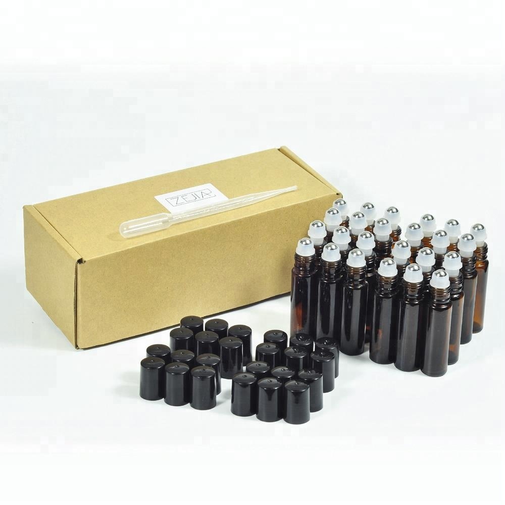 2ml 3ml 5ml 10ml Amber Glass Bottle Botellas For Perfume Essential Oils Cosmetic Jars Empty Roller Bal On Bottles