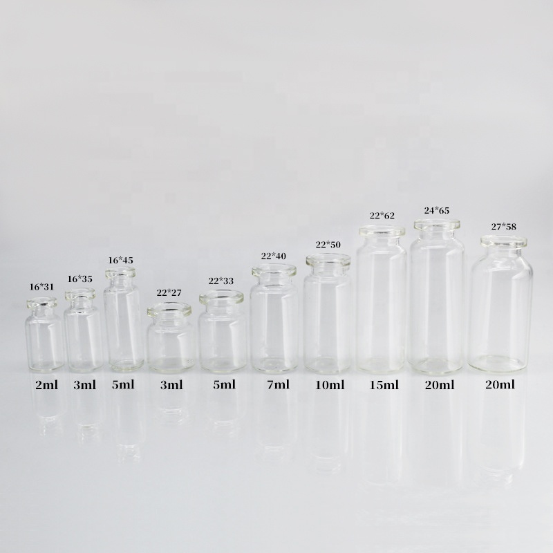 2ml 3ml 5ml 7ml 10ml 15ml 20ml 30ml Shandong Custom size Glass Bottle Tubular Glass Vials GMP Certificated