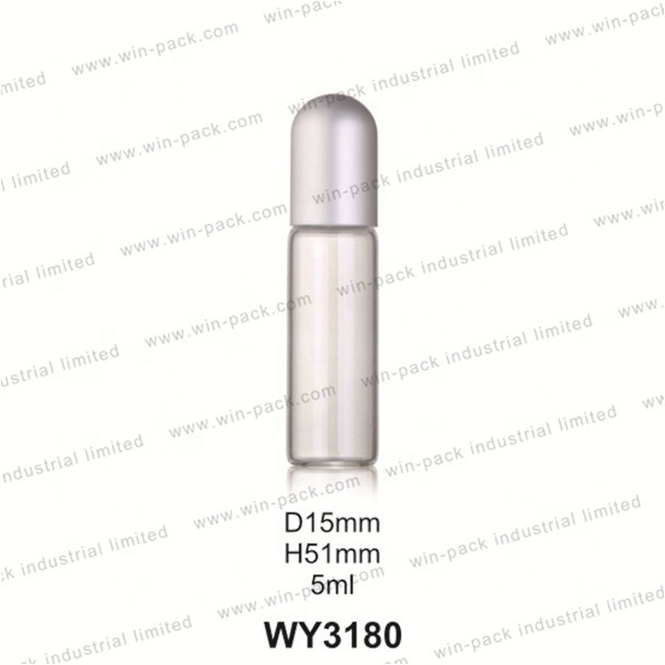 2ml 3ml 5ml 8ml 10ml glass roll on bottle for perfume essential oil wholesale with silver round cap and metal roller ball