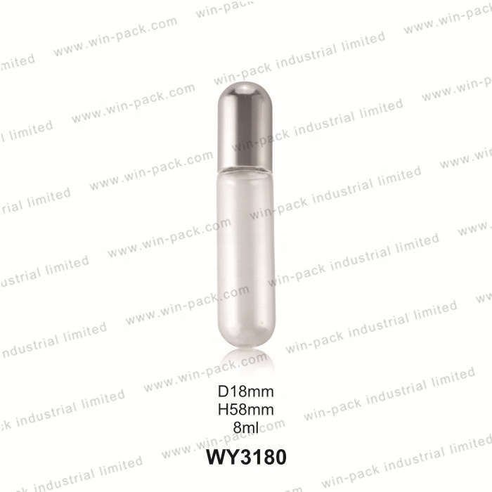 2ml 3ml 5ml 8ml 10ml glass roll on bottle for perfume essential oil wholesale with silver round cap and metal roller ball