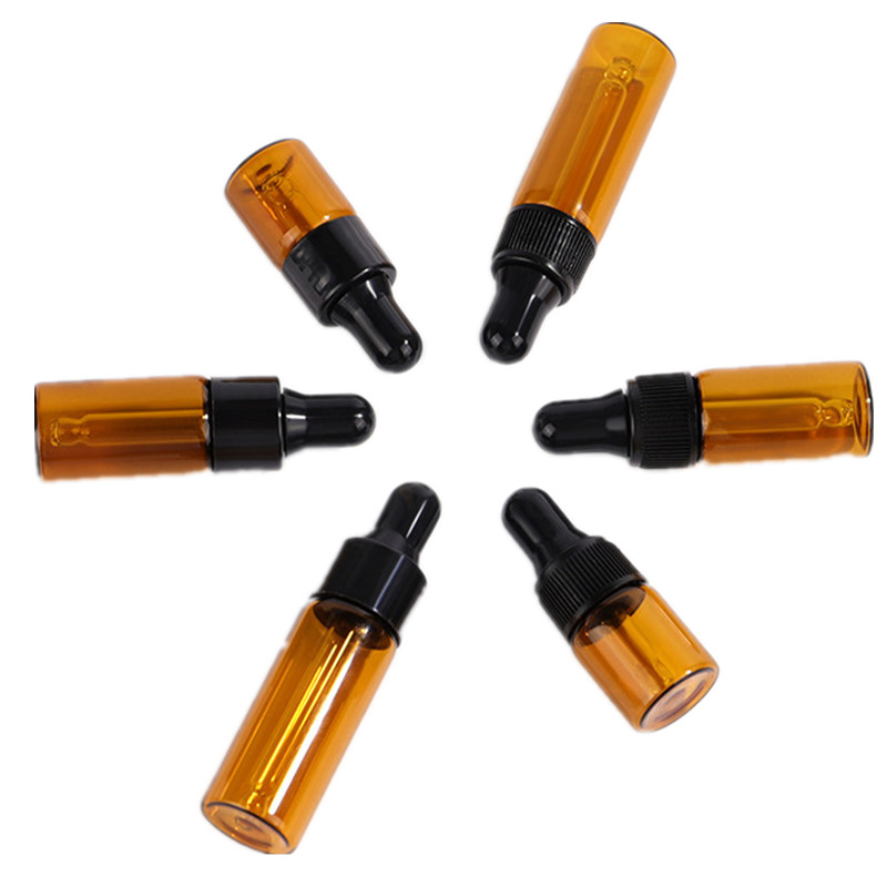 2ml 3ml 5ml Amber Glass Essential Oil Amber vial Small Bottle With Dropper