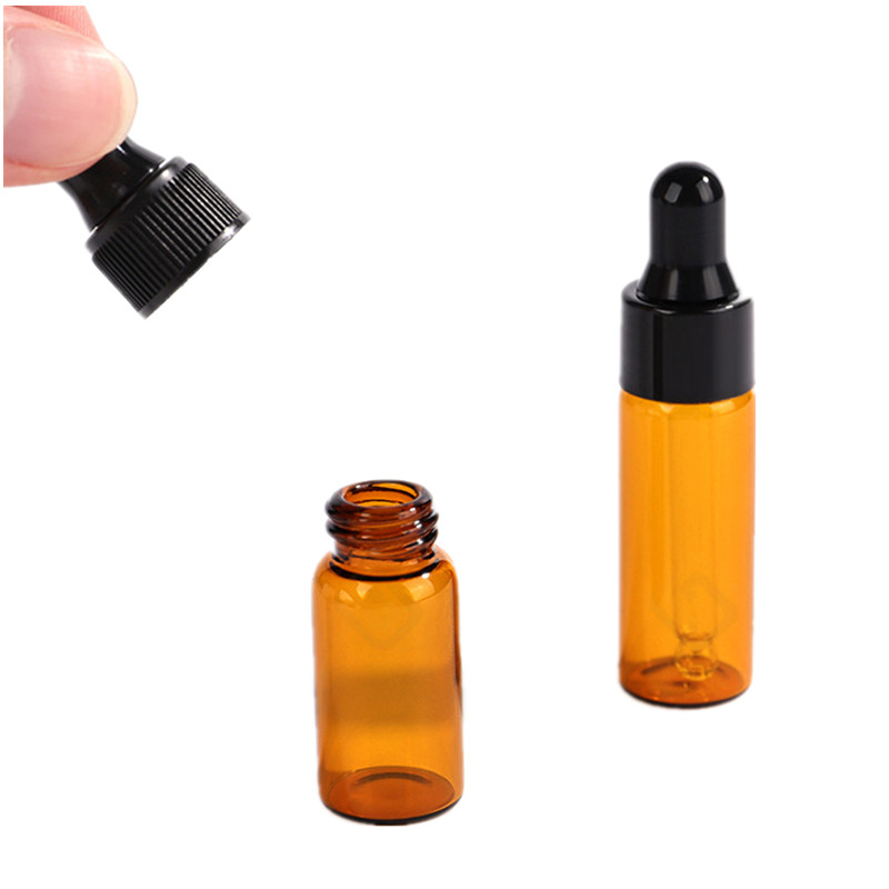 2ml 3ml 5ml Amber Glass Essential Oil Amber vial Small Bottle With Dropper