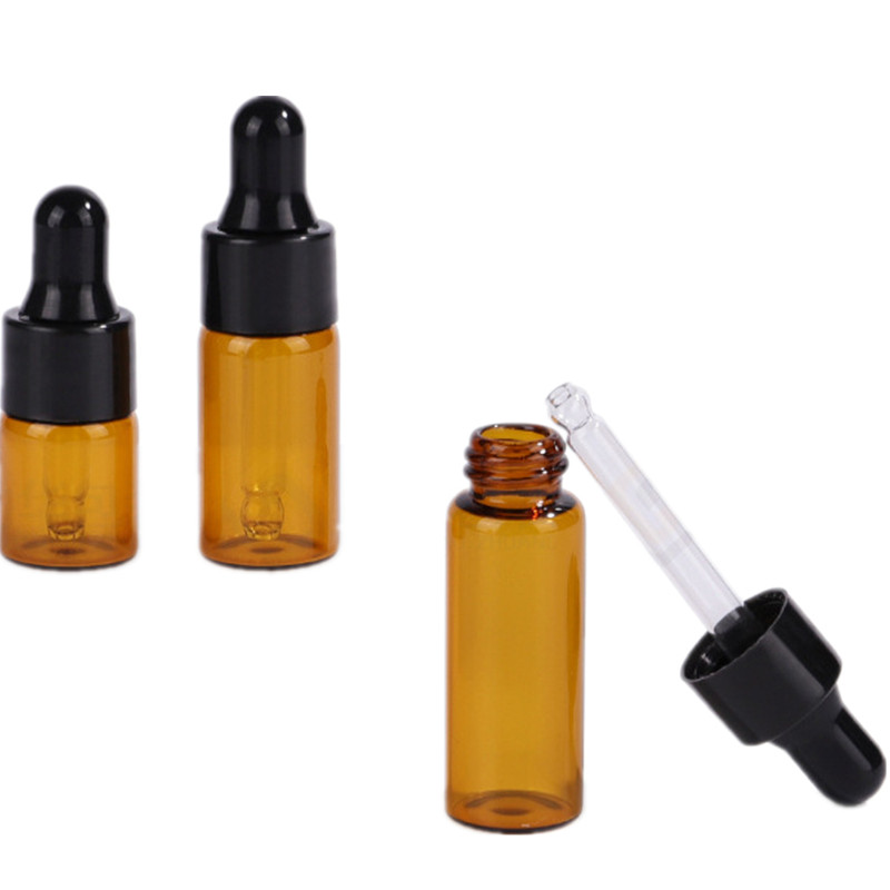 2ml 3ml 5ml Amber Glass Essential Oil Amber vial Small Bottle With Dropper