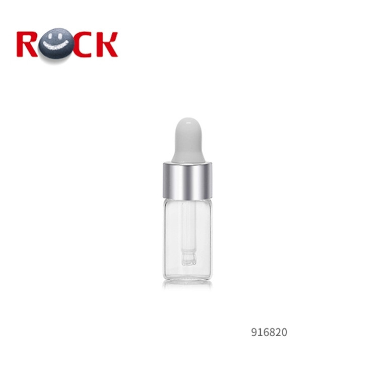 2ml 3ml Clear Amber glass dropper bottle samples vial with metal dropper