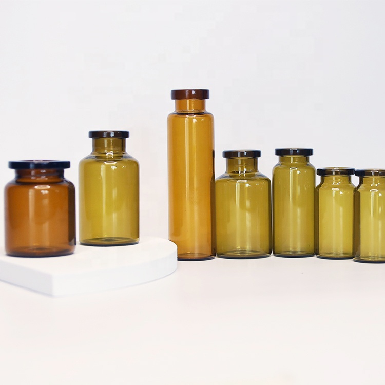 2ml 7ml 10ml 30ml 50ml 100ml Clear or Amber Empty Glass Bottle Vial for Medical or Cosmetic