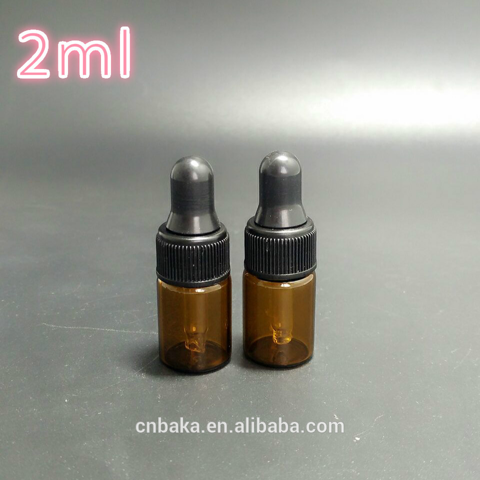 2ml amber glass dropper bottle,mini perfume essential oil vials, glass bottle with dropper