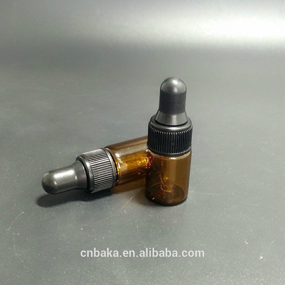 2ml amber glass dropper bottle,mini perfume essential oil vials, glass bottle with dropper