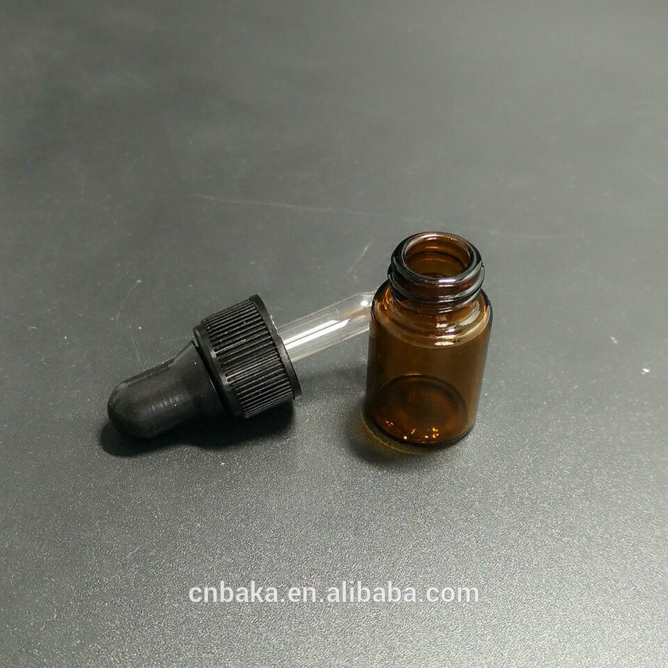 2ml amber glass dropper bottle,mini perfume essential oil vials, glass bottle with dropper