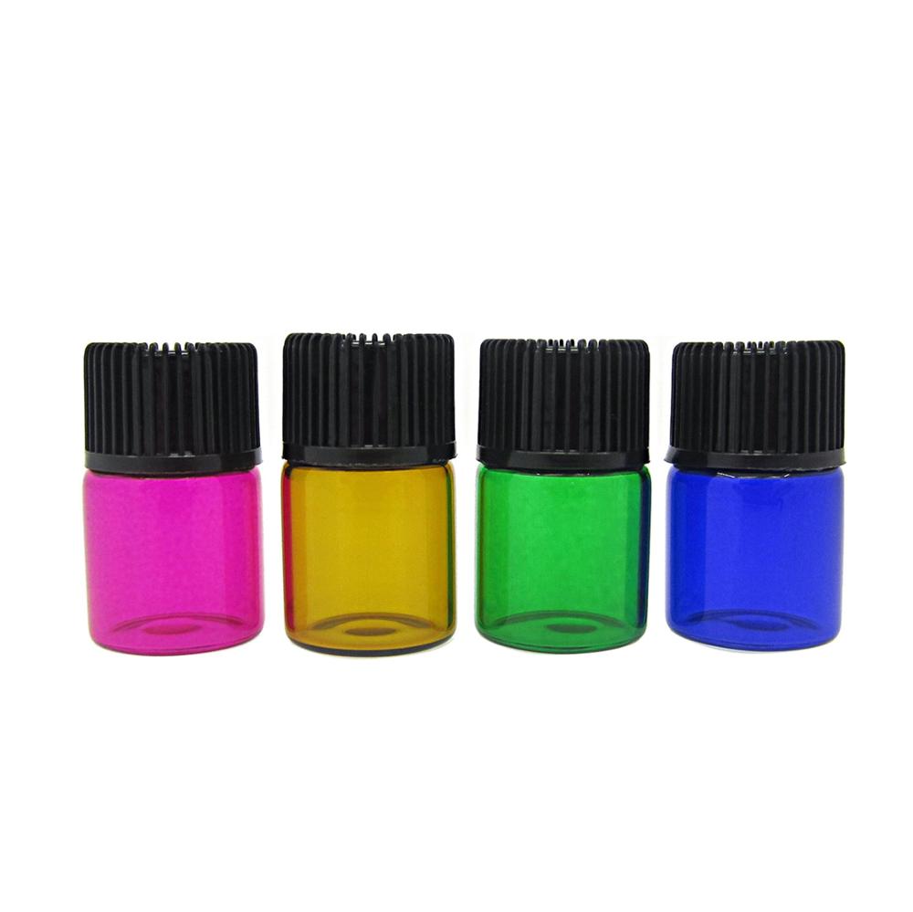 2ml amber glass vial bottle for essential oil,2ml amber vial bottle with black cap and plastic reducer for medicine