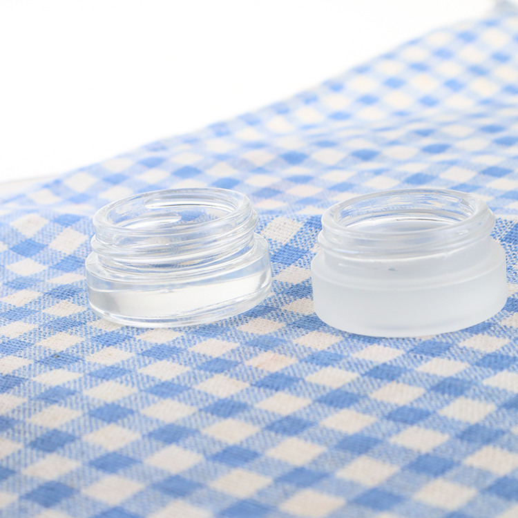 2ml mini cosmetic eye cream hemp glass concentrate jars with black lids