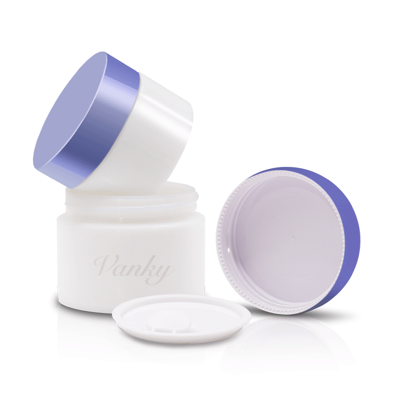2oz 1.7oz 50g opal white glass cosmetic jar with white lid