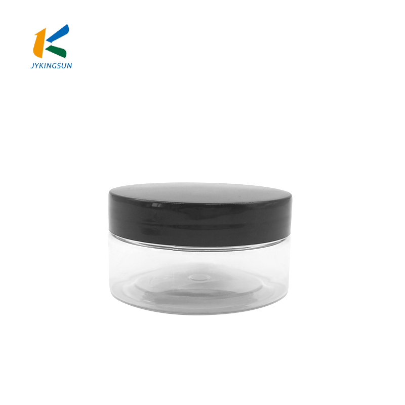 2oz 100ml 250ml empty wholesale food cosmetic PET clear wide mouth plastic jar containers with seal lid