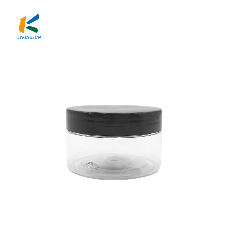 2oz 100ml 250ml empty wholesale food cosmetic PET clear wide mouth plastic jar containers with seal lid