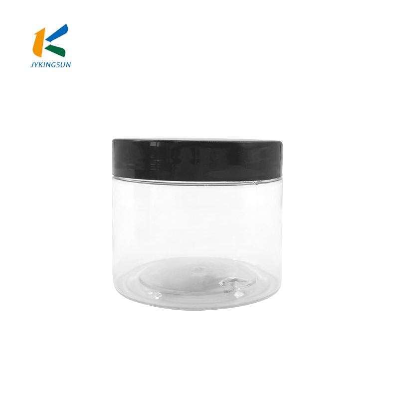 2oz 100ml 250ml empty wholesale food cosmetic PET clear wide mouth plastic jar containers with seal lid
