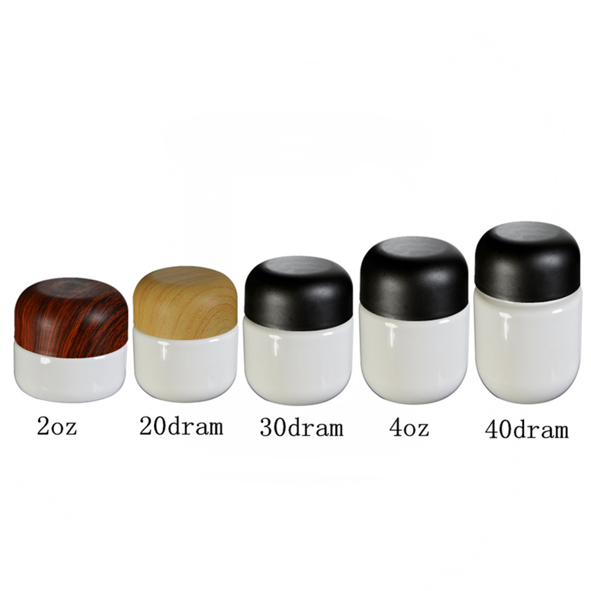 2oz 20 dram 30 dram 4oz 40 dram Clear Plastic CRC cbd jar child proof storage hemp flower jar with bamboo transfer plastic lid