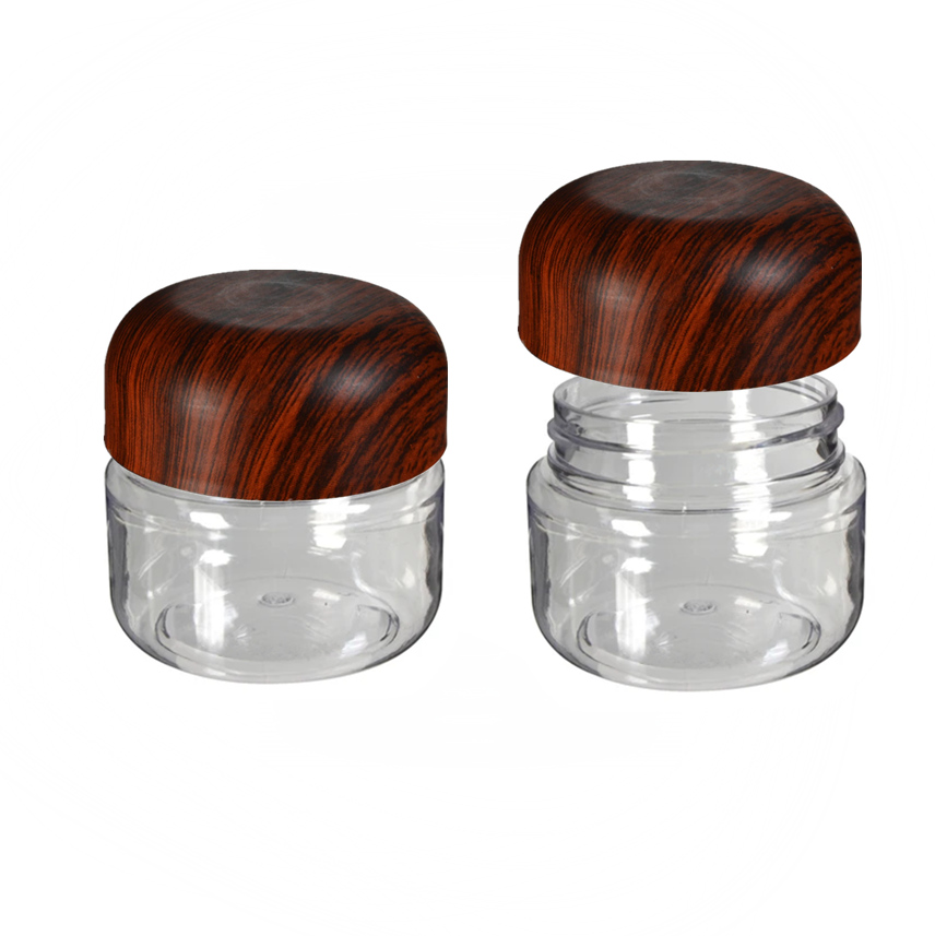 2oz 20 dram 30 dram 4oz 40 dram Clear Plastic CRC cbd jar child proof storage hemp flower jar with bamboo transfer plastic lid