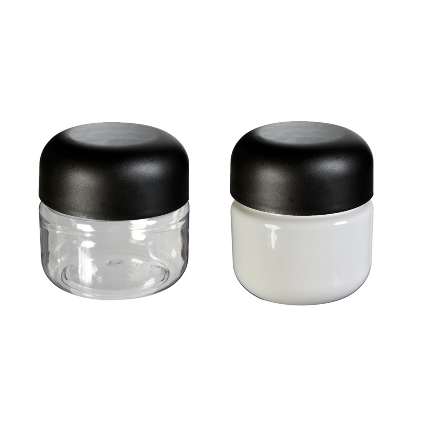2oz 20 dram 30 dram 4oz 40 dram Clear Plastic CRC cbd jar child proof storage hemp flower jar with bamboo transfer plastic lid