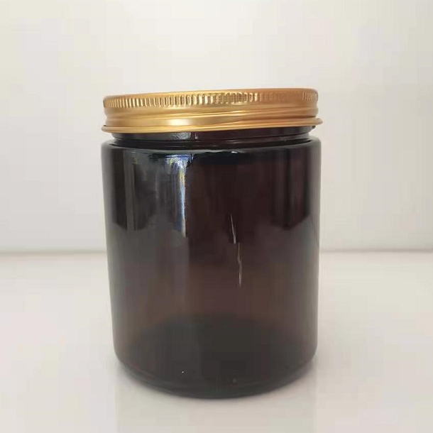2oz 3.5oz 4oz 8oz 9oz 16oz Amber glass candle jar with black aluminium lid 30ml 60ml cream jar