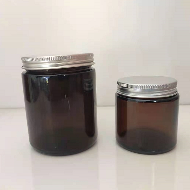 2oz 3.5oz 4oz 8oz 9oz 16oz Amber glass candle jar with black aluminium lid 30ml 60ml cream jar