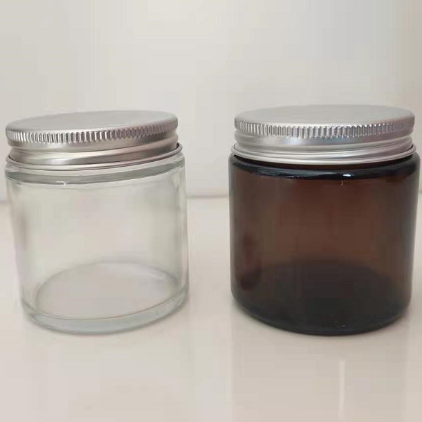 2oz 3.5oz 4oz 8oz 9oz 16oz Amber glass candle jar with black aluminium lid 30ml 60ml cream jar