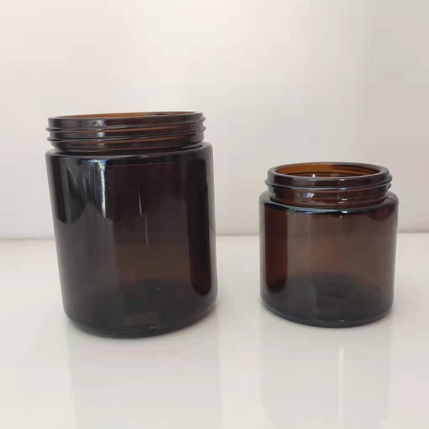 2oz 3.5oz 4oz 8oz 9oz 16oz Amber glass candle jar with black aluminium lid 30ml 60ml cream jar