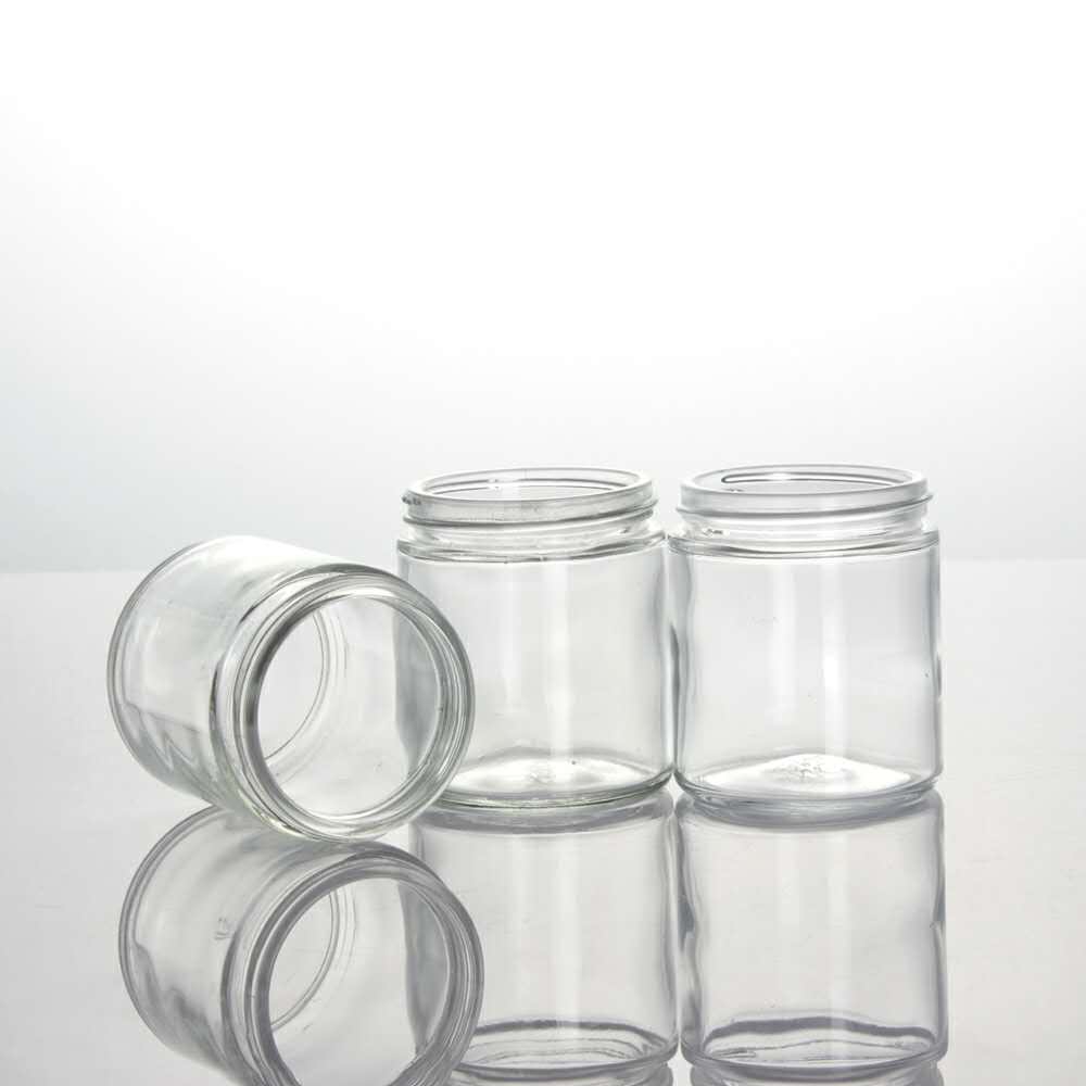 2oz 3oz 4oz 5oz 20ml 50ml 60ml 100ml transparent clear round empty glass jar for candle