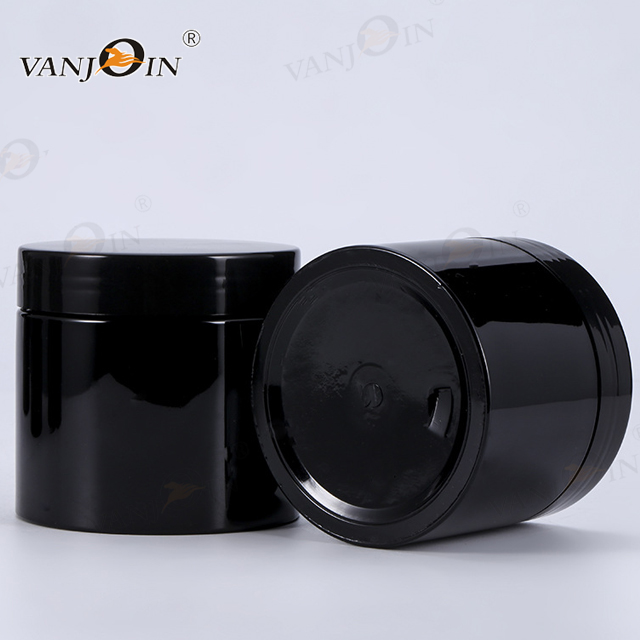 2oz 3oz 4oz 5oz 6oz 8oz Black PET Plastic Cosmetic Packaging Cream Jar
