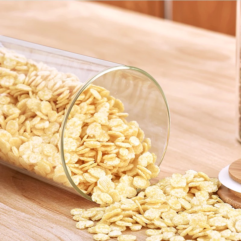 2oz 3oz 4oz 6oz 8oz 12oz 16oz wide mouth straight kitchen empty tea food bamboo lid storage glass jars with bamboo lid GSJ-16S