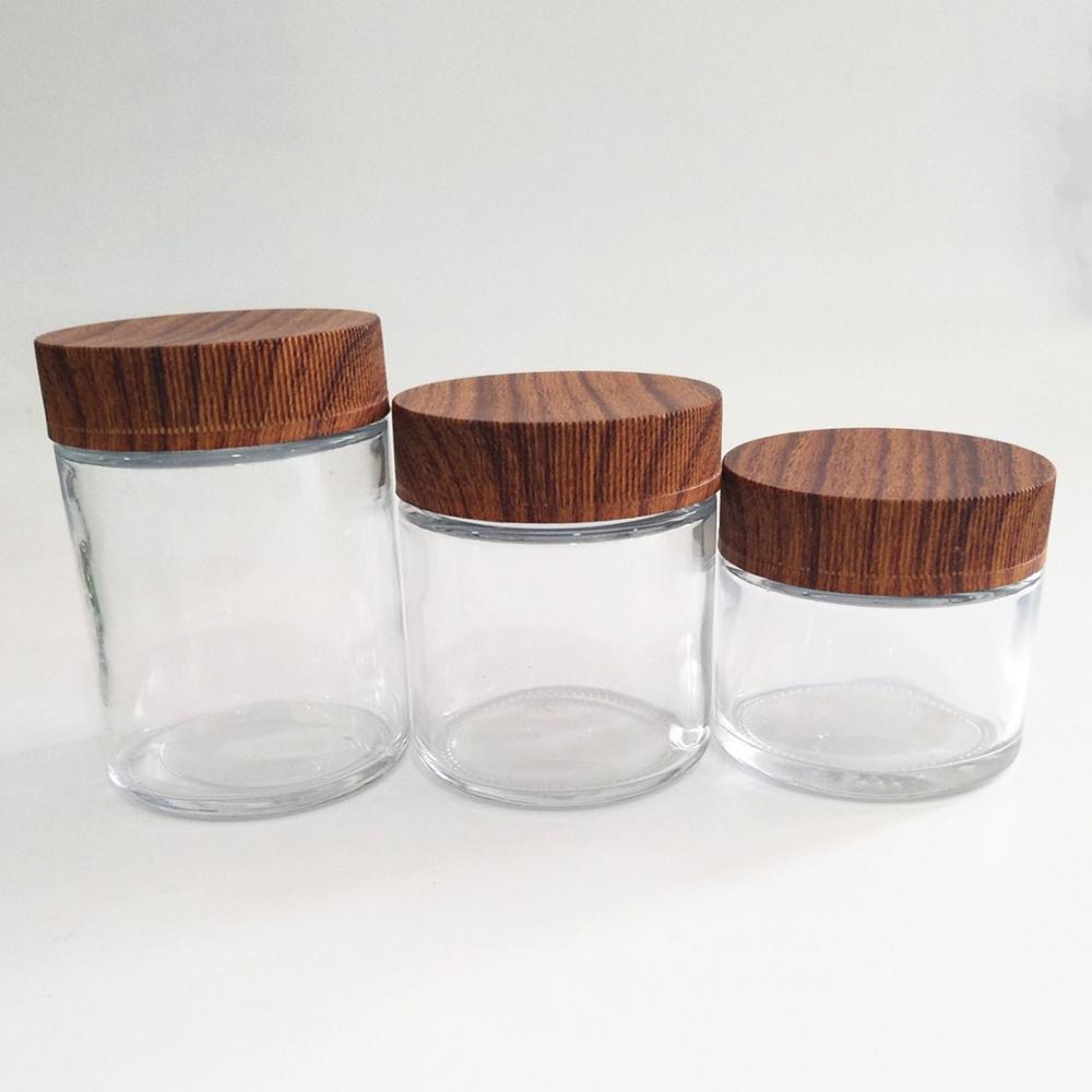 2oz 3oz 4oz bamboo lid child resistant jar child proof glass jar with bamboo cap childproof wide mouth jars