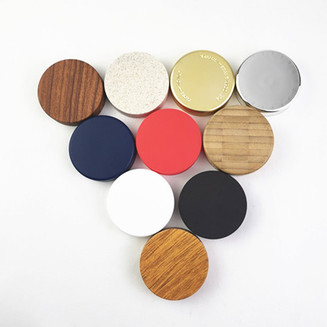 2oz 3oz 4oz clear glass jar with wood lid child resistant printed wood cap