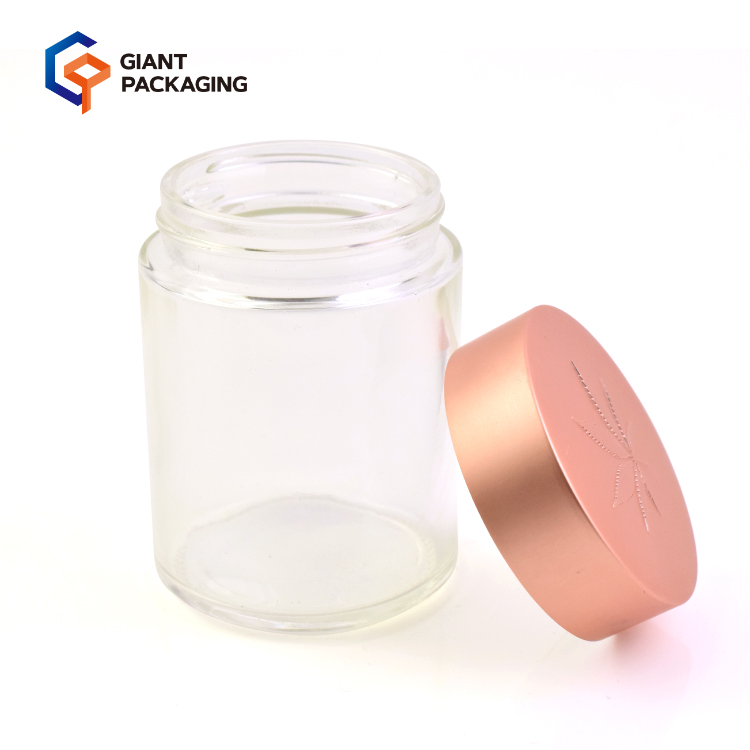 2oz 3oz 4oz round child proof cosmetics jar glass jar with tin lip