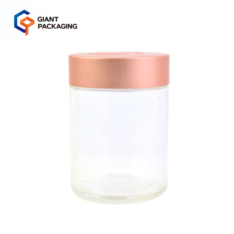 2oz 3oz 4oz round child proof cosmetics jar glass jar with tin lip