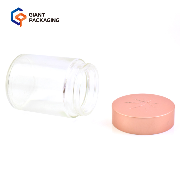 2oz 3oz 4oz round child proof cosmetics jar glass jar with tin lip