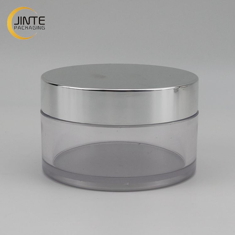 2oz 4oz 5oz Cosmetic Round Face Cream Jar Plastic Containers Silver Cap Empty Jar